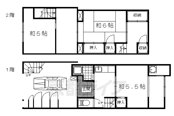 京都市東西線 小野駅(京都) 徒歩6分 2階建 築52年