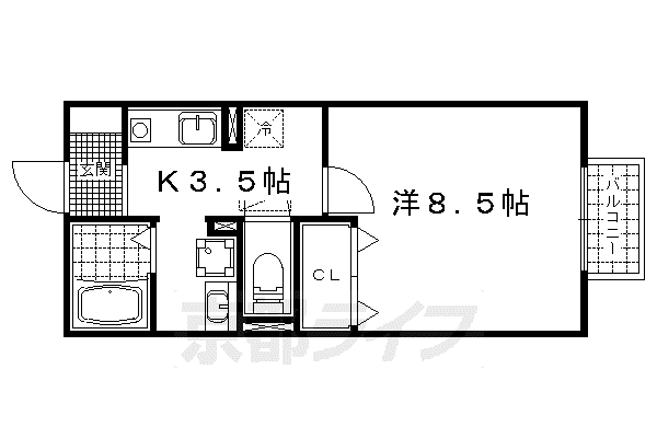 メゾンリヴェール(1K/2階)の間取り写真
