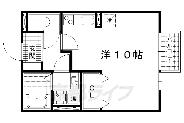 リヴェールSETA(ワンルーム/2階)の間取り写真