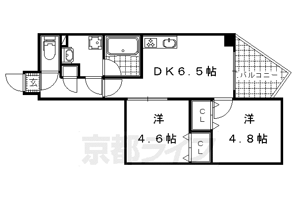 INSIGHT REPOS YAMASHINA ONO(2DK/2階)の間取り写真