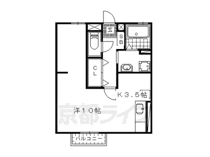 シャルマンコート(1K/2階)の間取り写真