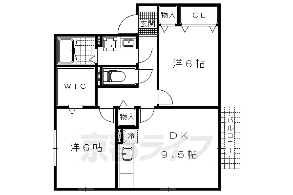 レークタウンE棟(2LDK/1階)の間取り写真