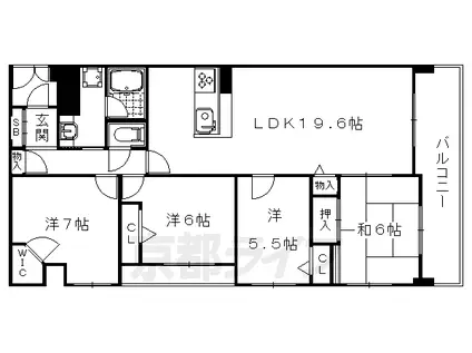 阪急電鉄京都線 西院駅(阪急) 徒歩7分 11階建 築23年(4LDK/2階)の間取り写真