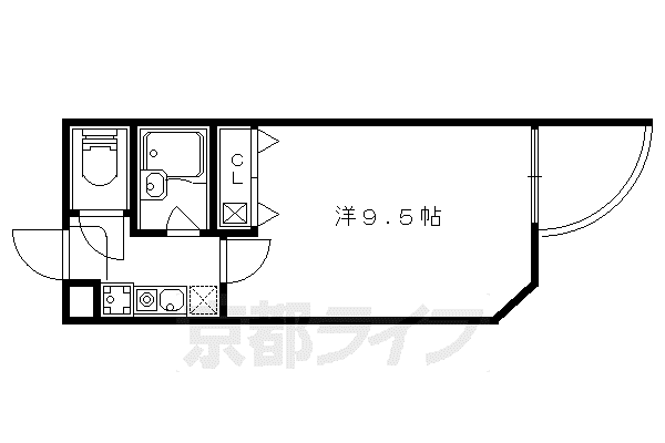 エンゼルコート(1K/3階)の間取り写真