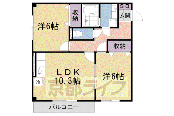 コーラルリーフ(2LDK/1階)の間取り写真