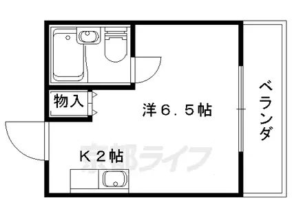 京都市東西線 椥辻駅 徒歩4分 4階建 築41年(1K/4階)の間取り写真