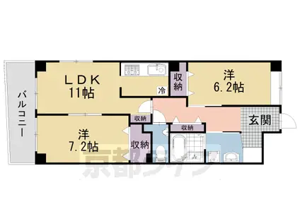 シュシュパルク山陵(2LDK/2階)の間取り写真