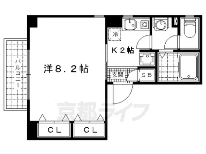 ヴィヴィ モラド(1K/3階)の間取り写真