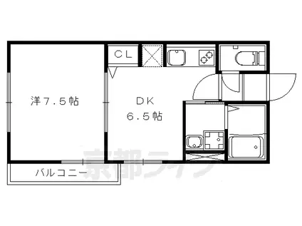 COCIO(1DK/2階)の間取り写真