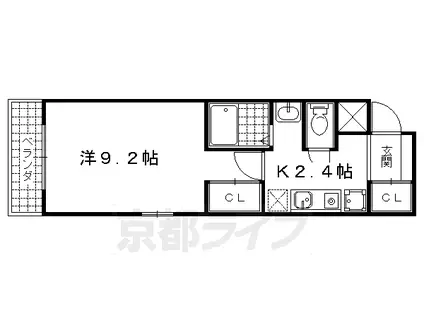 プリンセスコートアイ(1K/4階)の間取り写真