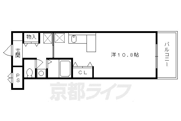 ジュネス藤(ワンルーム/4階)の間取り写真