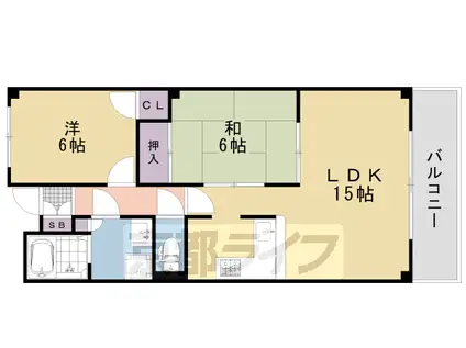 京都府向日市 4階建 築36年(2LDK/3階)の間取り写真