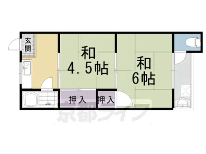 マンション西山(2K/3階)の間取り写真