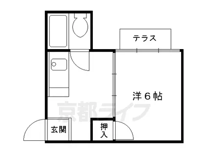 阪急電鉄京都線 長岡天神駅 徒歩3分 3階建 築37年(1K/1階)の間取り写真