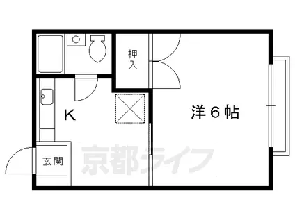 東海道本線 長岡京駅 徒歩10分 2階建 築42年(1K/1階)の間取り写真