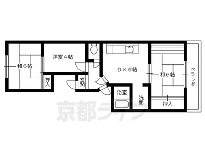 白井マンション(3DK/3階)の間取り写真