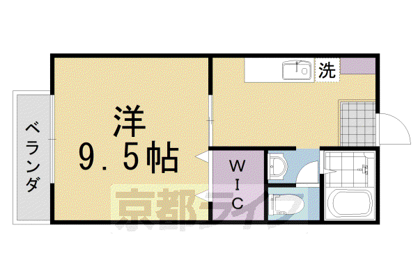 東海道本線 向日町駅 徒歩15分 2階建 築25年(1K/1階)の間取り写真