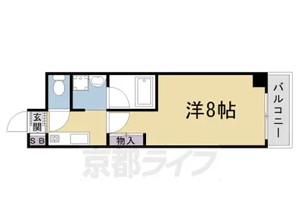 阪急電鉄京都線 西京極駅 徒歩5分 6階建 築27年(1K/1階)の間取り写真