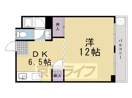 三宅マンション(1DK/4階)の間取り写真