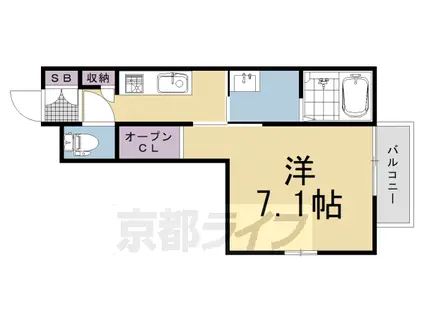 東海道本線 長岡京駅 徒歩5分 2階建 築25年(1K/1階)の間取り写真