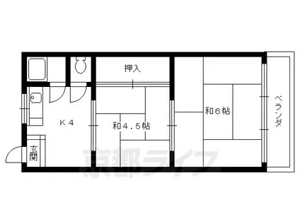 松原荘(2K/1階)の間取り写真