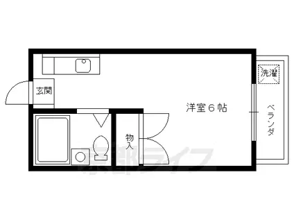 ヒルズ長岡天神(1K/2階)の間取り写真
