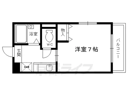 東海道本線 桂川駅(京都) 徒歩8分 4階建 築32年(1K/2階)の間取り写真