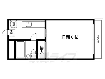 東海道本線 山崎駅(京都) 徒歩5分 2階建 築38年(1K/1階)の間取り写真