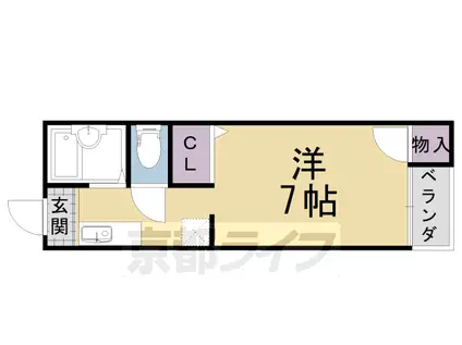 阪急電鉄京都線 西山天王山駅 徒歩7分 2階建 築34年(1K/1階)の間取り写真