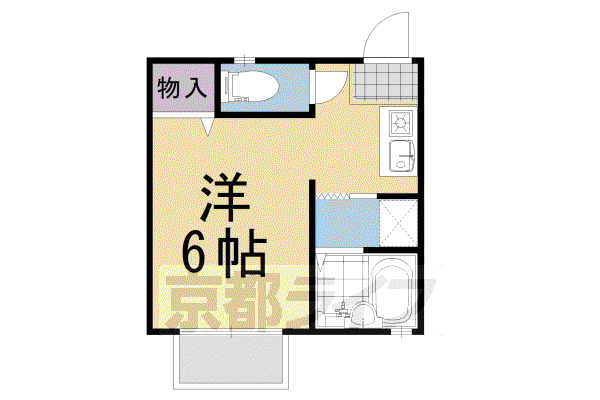 阪急電鉄京都線 長岡天神駅 徒歩7分 2階建 築33年(1K/1階)の間取り写真