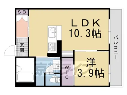 東海道本線 長岡京駅 徒歩34分 2階建 築39年(1LDK/2階)の間取り写真