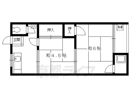 第一永井荘(2K/2階)の間取り写真