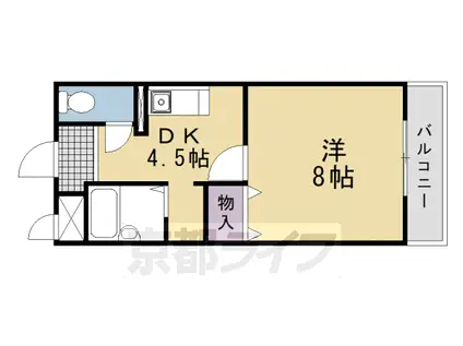阪急電鉄京都線 西向日駅 徒歩15分 3階建 築26年(1DK/3階)の間取り写真