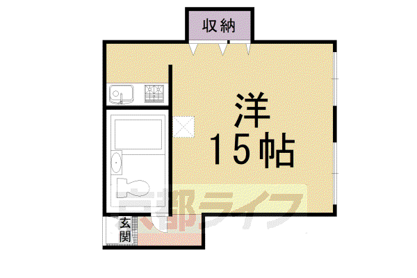 阪急電鉄京都線 東向日駅 徒歩14分 2階建 築39年(ワンルーム/2階)の間取り写真