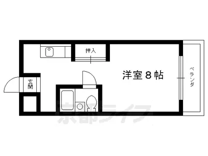 阪急電鉄京都線 長岡天神駅 徒歩10分 3階建 築37年(1K/2階)の間取り写真