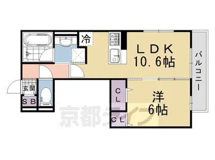 東海道本線 長岡京駅 徒歩30分 2階建 築6年(1LDK/2階)の間取り写真
