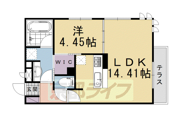 阪急電鉄京都線 東向日駅 徒歩9分 3階建 築6年(1LDK/1階)の間取り写真