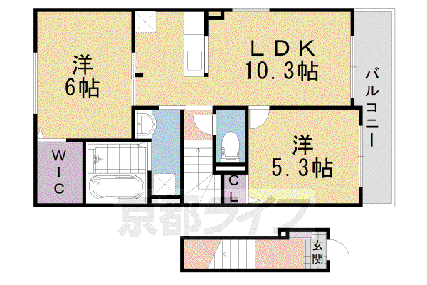 グリーンコート久我(2LDK/2階)の間取り写真