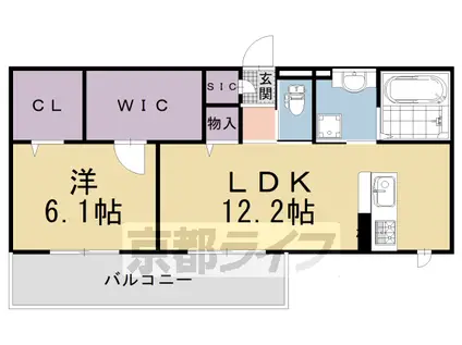 東海道本線 長岡京駅 徒歩34分 3階建 築5年(1LDK/2階)の間取り写真