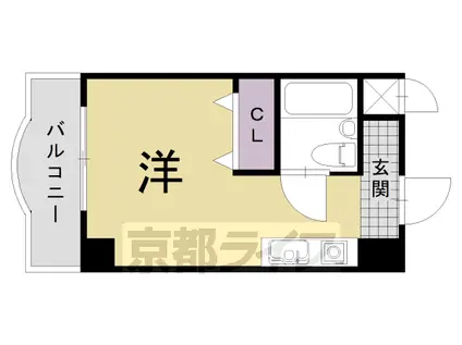 阪急電鉄京都線 長岡天神駅 徒歩3分 5階建 築44年(ワンルーム/4階)の間取り写真