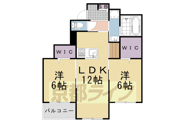 ボレロ西山天王山(2LDK/3階)の間取り写真