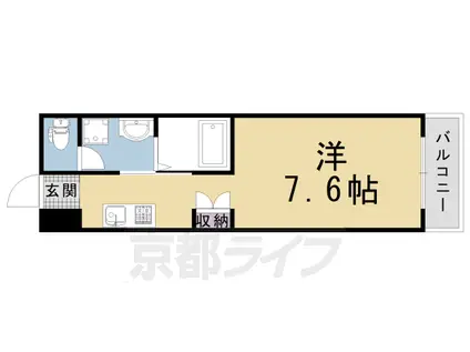 阪急電鉄京都線 西向日駅 徒歩3分 3階建 築5年(1K/3階)の間取り写真
