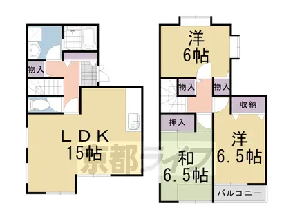阪急電鉄京都線 長岡天神駅 徒歩4分 1階建 築22年(3LDK)の間取り写真