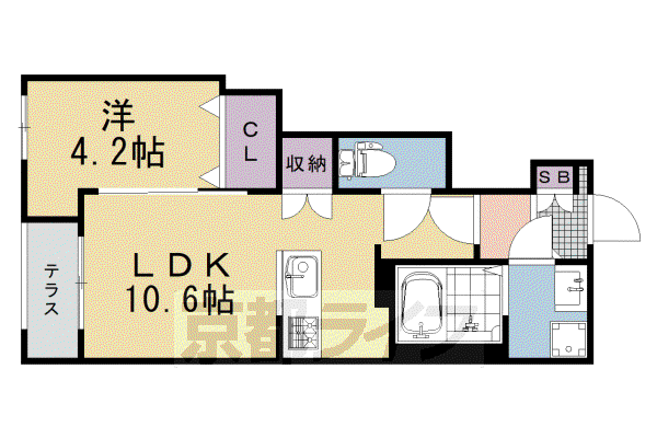 阪急電鉄京都線 西山天王山駅 徒歩7分 2階建 新築(1LDK/1階)の間取り写真