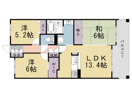 阪急電鉄京都線 長岡天神駅 徒歩2分 11階建 築21年(3LDK/4階)の間取り写真