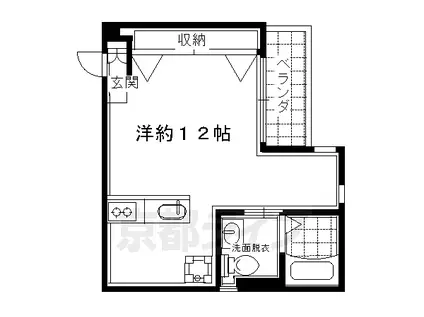東海道本線 長岡京駅 徒歩7分 4階建 築20年(ワンルーム/2階)の間取り写真