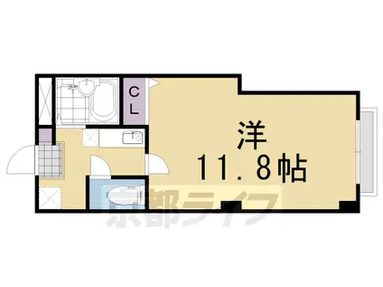 阪急電鉄京都線 長岡天神駅 徒歩3分 3階建 築35年(1K/2階)の間取り写真