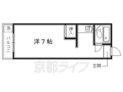 京福北野線 北野白梅町駅 徒歩8分 3階建 築40年(1K/3階)の間取り写真