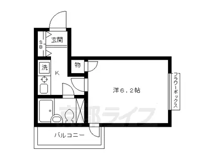 DETOM-1北山レディース(1K/3階)の間取り写真