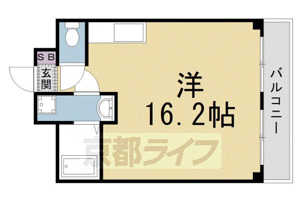阪急電鉄京都線 西京極駅 徒歩10分 4階建 築42年(ワンルーム/2階)の間取り写真